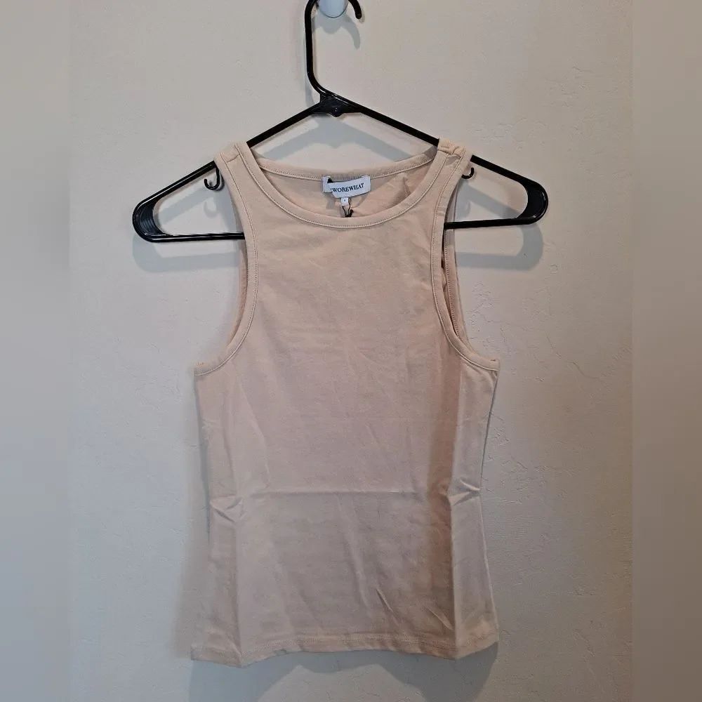We Wore What Cotton Jersey Tank in Beige – NWT – Size Small